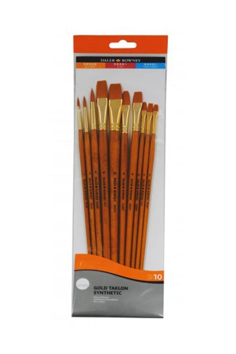 Daler Rowney Gold Taklon Synthetic 10`lu Fırça Seti