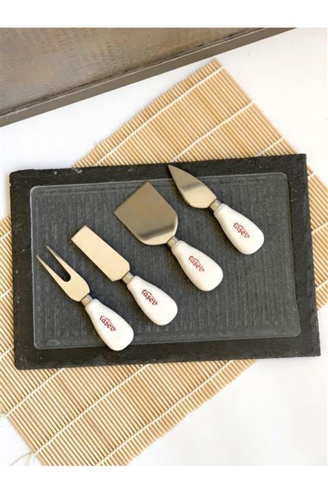 Taşev Bambum  5 Parça Peynir Bıçaklı Sunum Seti