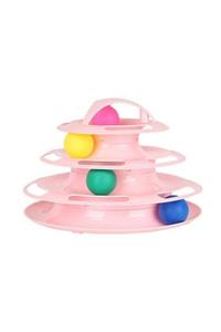 Glipet Tower Of Tracks 4 Katlı Yuvarlak Kedi Oyuncağı 24 X 13 Cm Pembe
