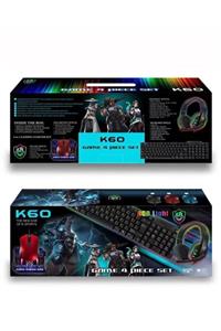 KR GAME Acl K60 Set Oyuncu Gaming Klavye Mouse Mousepad Kulaklık Seti 4 In 1