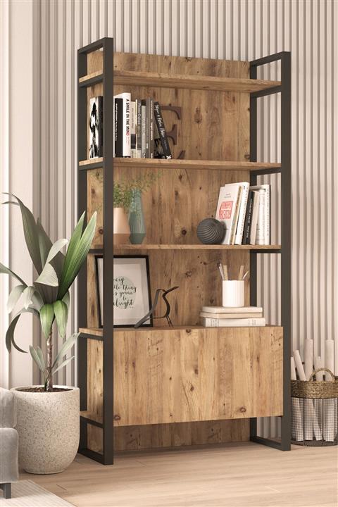 Yurudesign Ml6 Iron Metal Aksamlı Kitaplık Kapaklı