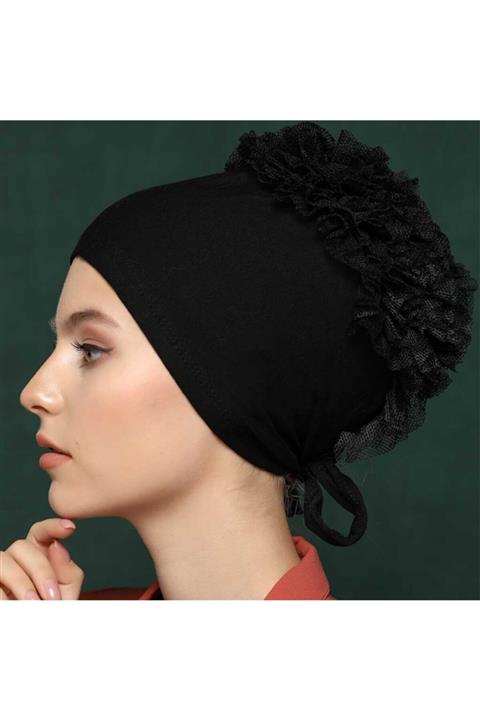 Belifanti Collection Dantelli Fırfırlı Dikişli Tesettür Bone