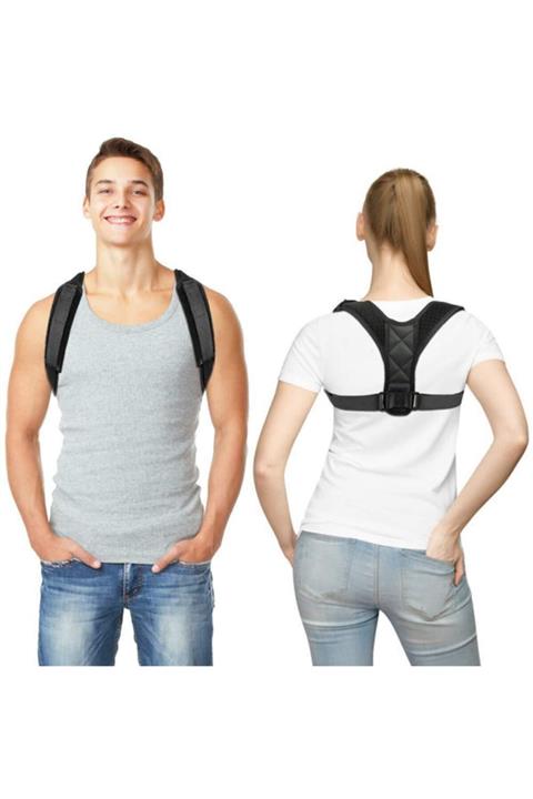 Ankaflex Siyah Dik Durmak İçin Ortopedik Kamburluk Önleyici Dik Duruş Bel Sırt Korsesi