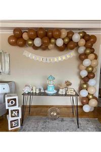 tmgrup Krom Gold Pastel Somon Karamel Kahve Beyaz Renkte Balon Balon Zincir