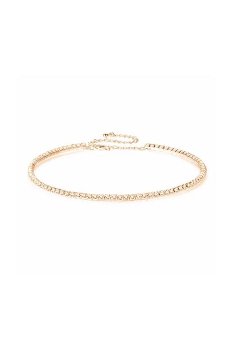 VipBT Kristal Gerdanlık Choker Tasma Kolye Altın Sarısı