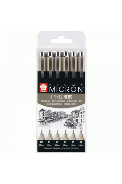 Sakura Pigma Mikron 6'lı Set Çizim Kalemi