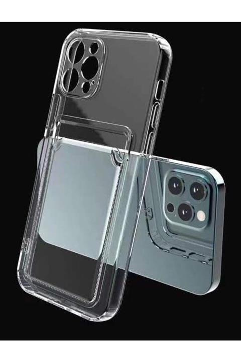 Miscase Iphone 11 Uyumlu Kamera Korumalı Kartlıklı Şeffaf Kılıf Card Case