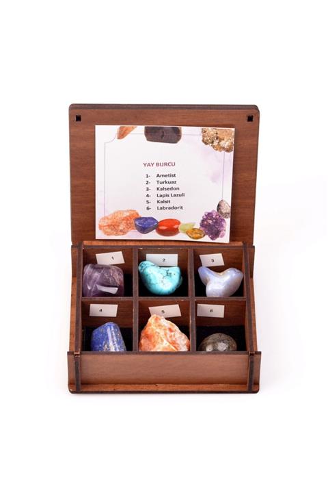 MELODY Yay Burcu Doğal Taş Seti – Ahşap Kutulu