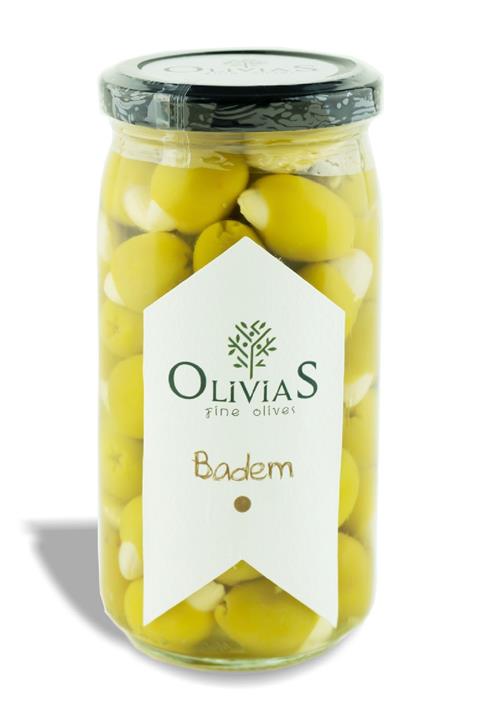 Olivias Fine Olives Badem Dolgulu Yeşil Zeytin 370 Cc (200-220 GR)