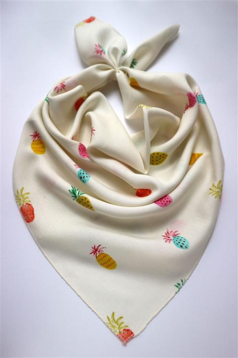 THE MOON Ananas Desenli Pamuk Fular