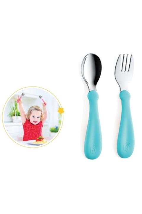 Babyjem Turkuaz Paslanmaz Çelik Çatal Kaşık Seti 522