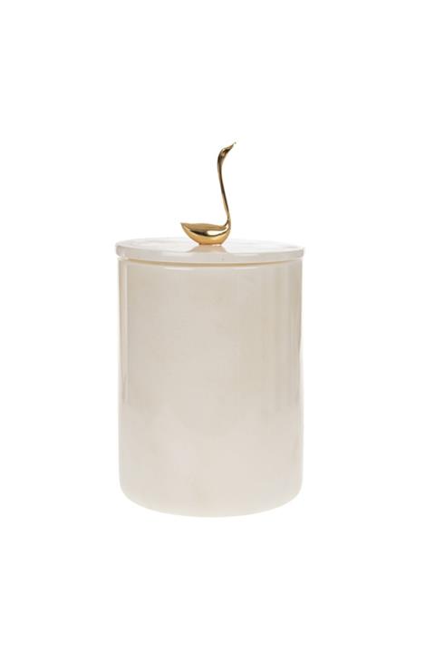 mar&more Beyaz Çöp Kovası - Gold Kuğu