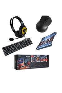 WONEX Klavye Mouse Seti Mouse Pad Oyuncu Kulaklığı K40 - 4 Lü Oyuncu Bilgisayar Seti