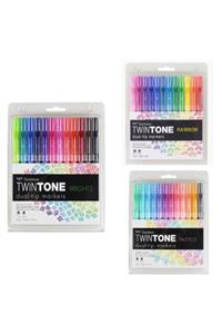 Tombow Twintone 36'lı Set - Pastel Renkler / Parlak Renkler / Rai