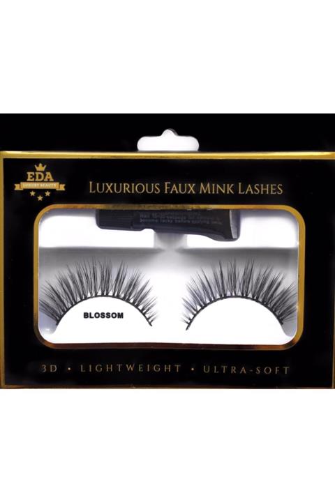 EDA LUXURY BEAUTY Ultra Natürel Vegan Mink 3d Takma Kirpik Lüks Doğal Günlük Kısa Boy Seyrek Cat Eye Seti