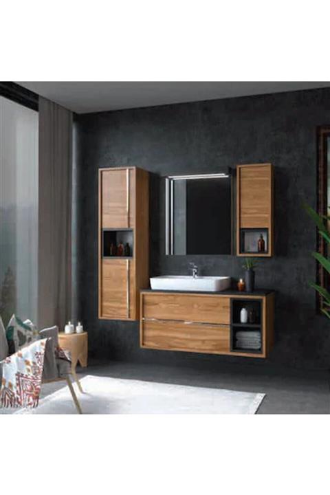 DENKO Matia 100cm Banyo Dolabı Takımı Boy Dolabı