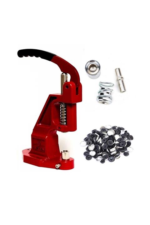 tuhafiyecimiz Tulumba El Presi Ve Kumaş Kaplama Düğme Yapım Seti - (32 Boy) 100 Adet Düğme Ve Kalıp (20mm)