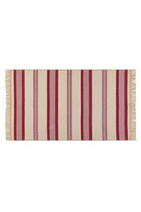 Madame Coco Laurene Saçaklı Dokuma Kilim - Bej / Bordo - 60x100 Cm