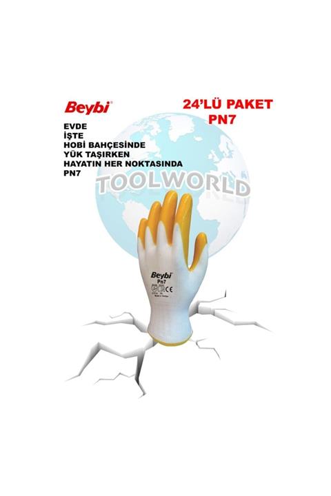Beybi Pn7 Yarı Nitril Iş Eldiveni 24lü Set