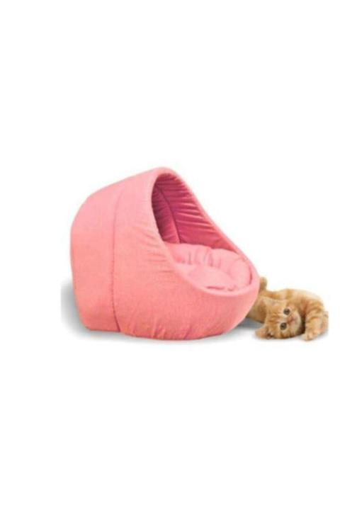 CatHouse Açık Pembe Kedi Mağara Ev Yuvası Yıkanabilir 40x40 Cm