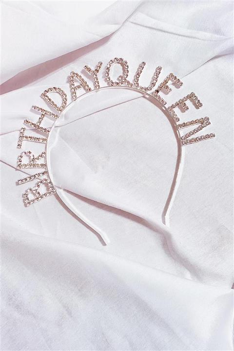 BAHELS Kadın Kristal Taşlı Birthday Queen Taç Saç Bandı