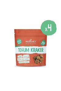 MUNCHEY 4'lü Soğan ve Sarımsaklı Tohum Kraker 160g. - GLUTENSİZ