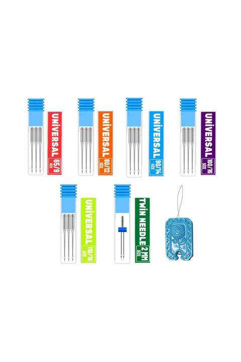 hodbehod Ev Tipi Aile Dikiş Makine Iğnesi Set Iplik Takma Aparatlı Nervür Iğne Seti