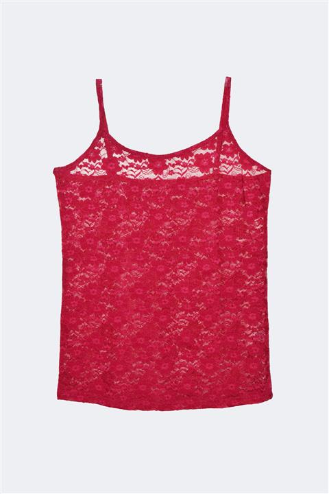 Malabadi Kadın Kırmızı Ip Askılı Dantelli Atlet 1010