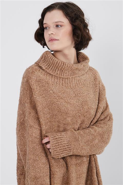 mavi limon Boğazlı Triko Kazak