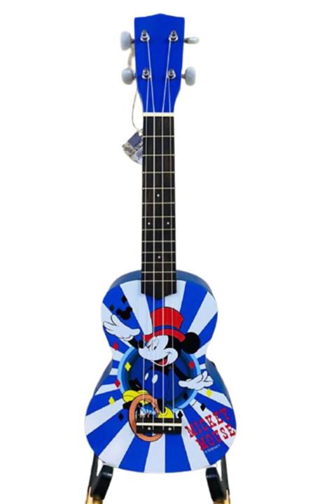 PUKA Mickey Fare Desenli Mavi Concert Ukulele + Kılıf