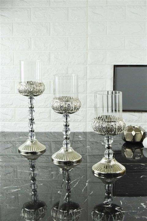 Vip&House Vip House 3 Lü Şamdan Gümüş Hedıyelık Esya0z3043