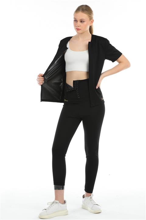 FİT WOMEN Sauna Fermuarlı Kısa Kol Takım