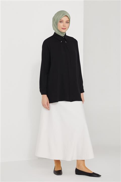 Armine Önü Allerli Gömlek 21k3000 Siyah