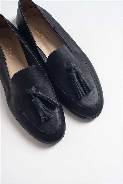 LuviShoes F04 Siyah Cilt Deri Ayakkabı