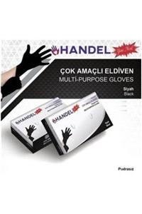 HANDEL 2 Kutu Pudrasız Çok Amaçlı Eldiven Latex Içermez Siyah - M Beden