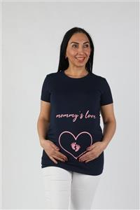 BALİNS Hamile Mommy Love Tişört Laci-pembe