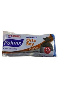 Polmix Çöp Torbası  Orta Boy 80 gr 55 x 60 14 Mikron Mavi 1 Koli 50 Paket