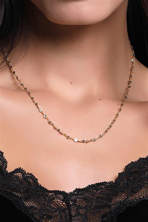 MÜCEVHER SARAYI 14 Ayar Altın Italyan Kalın Aynalı Zincir Kolye