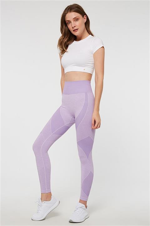 Jerf Bonita Desen Detaylı Şekillendirici Tayt Mor