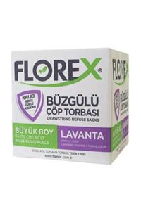 Florex Büzgülü Lavanta Kokulu Büyük Boy Çöp Torbası 65x70 cm 25 Rulo 1 Koli