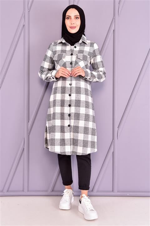 ModaMerve Oduncu Gömlek Beyaz 14049