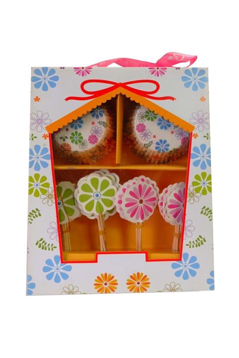 Pastaland Cupcake Kek Kapsülü Ve Sunum Kürdanları Çiçekler