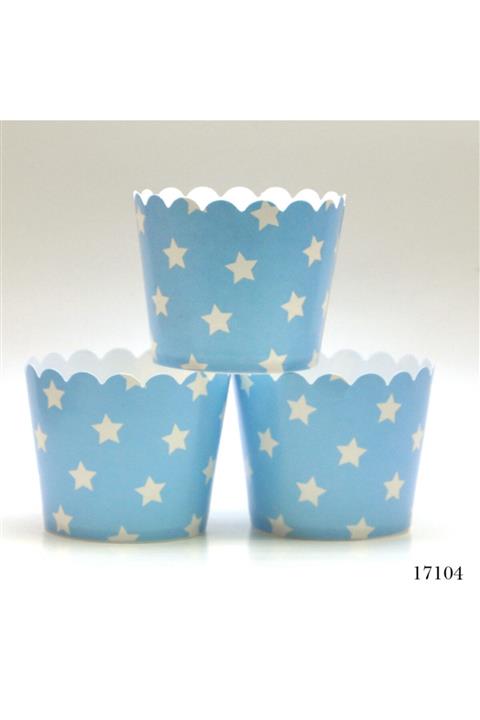 Lora Davet Cupcake Kabı Yıldız (25 Adet) 17104 - Mavi 17104