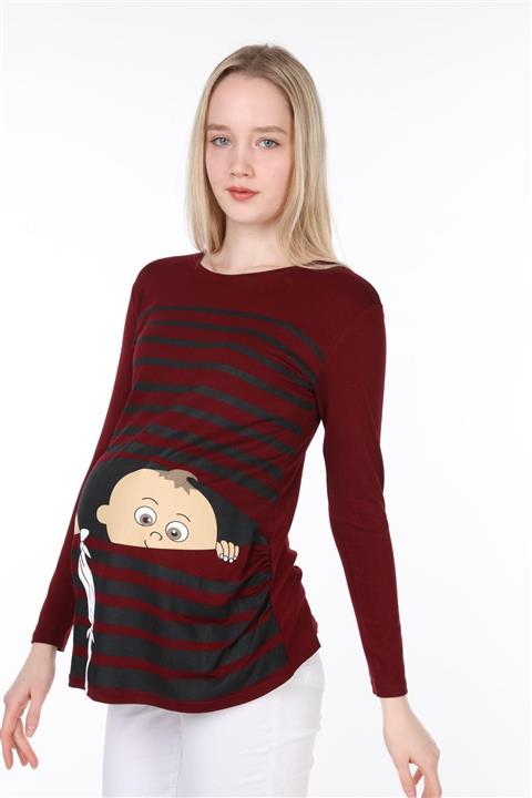 Işşıl 4470-kurnaz Kaçış Viskon Hamile Uzun Kol T-shirt