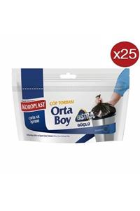 Koroplast Ekstra Güçlü Orta Boy Çöp Torbası 15'li X 25 Paket