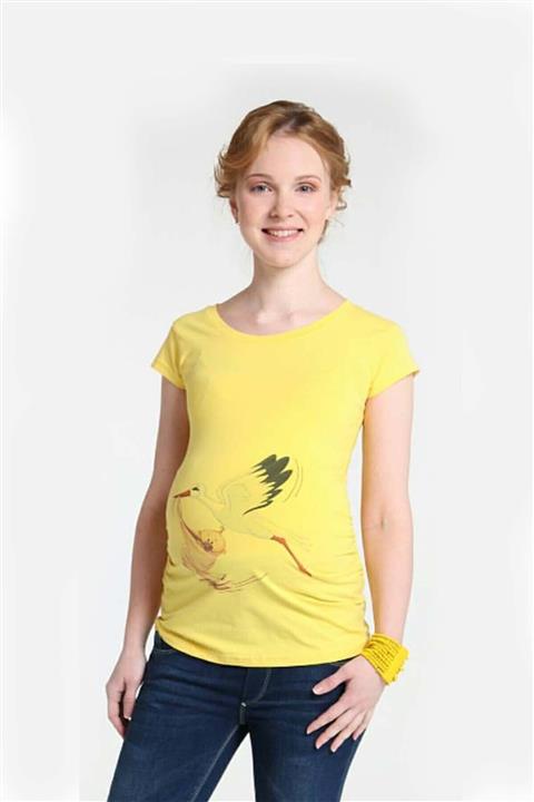 Gaiamom Kadın Sarı Baskılı Hamile T-shirt