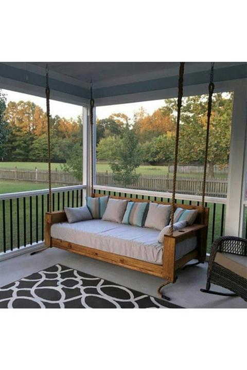 ÖzkeDekor Ahşap Bahçe Balkon Teras Veranda Salıncağı Özke0071