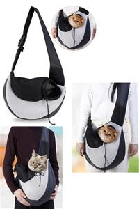 Carneil Large 45x40 Açık Grii Hanger Large Tek Omuz Askılı Küçük Irk Kedi Köpek Evcil Hayvan Taşıma Çantası