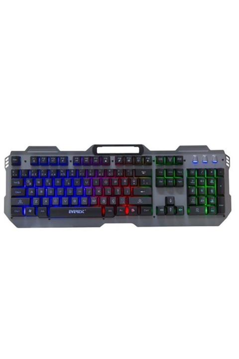 Everest Kb-197 Tıtanıo Usb Aydınlatmalı Q Metal Yüzey Gaming Oyuncu Klavyesi