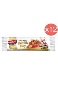 Koroplast Çilek Büzgülü Büyük Çöp Torbası 10'lu X 12 Paket